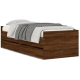  Okvir kreveta s ladicama boja smeđeg hrasta 90 x 190 cm | shoptok.hr