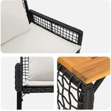  Set vanjskog namještaja s jastukom 4 pcs Crna i krem-bijela | shoptok.hr