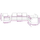  3-dijelni set sofa s jastucima boja vina od umjetne kože | shoptok.hr