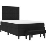 vidaXL Krevet s Box Springom s Madracem i Klupom Crna 120x200 cm Tkanina | shoptok.hr