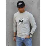 DStreet Bluza męska z nadrukiem beżowa | Shoptok.si