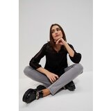 Marisse Viscose Shirt With Fringes L-Ko-3719 Black Cene