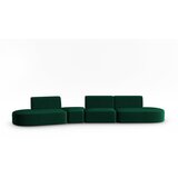 Milo Casa Zelena žametna sedežna garnitura levi kot 428 cm Paolo – Cene