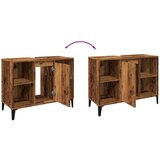 vidaXL Omarica za umivalnik starinski les 80x33x60 cm inženirski les | Shoptok.si