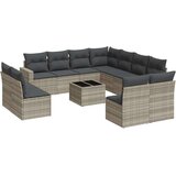 vidaXL 12-dijelni set vrtnih sofa poliratan s jastucima svijetlosivi | shoptok.hr