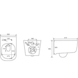Belneo viseča brezrobna WC školjka z desko s počasnim zapiranjem MS2341