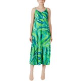 Only Dolge obleke ONLALMA LIFE VIS STRAP LONG DRESS AOP 15256836 Zelena | Shoptok.si