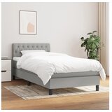  Box spring postelja z vzmetnico svetlo siv 100x200 cm blago | Shoptok.si