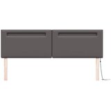  LED glava kreveta Siva 180 cm Lažna koža | shoptok.hr