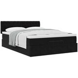 vidaXL otomanski krevet s madracem crni 140x190cm baršunasti | shoptok.hr