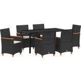vidaXL set vrtnog stola s jastučićima crni poli ratan | shoptok.hr