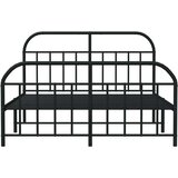vidaXL Kovinski posteljni okvir z vzglavjem in vznožjem črn 183x213 cm | Shoptok.si