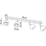  Sollux SL.0447 - Plafonsko spot svetlo OCULARE 4xGU10/10W/230V | Eponuda.com