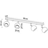  Stropna svetilka OCULARE 4L črna, (21347769) | Shoptok.si