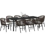  Vrtni set za objed 9 kom. Smeđa Čelik s prahom premazan | shoptok.hr