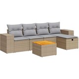  6-dijelni set vrtnih sofa s jastucima bež od poliratana | shoptok.hr