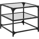  Stolići s prozirnom staklenom površinom 2 kom 50x50x45 cm čelik | shoptok.hr