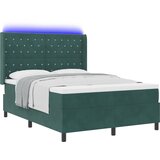 vidaXL Postelja z box springom in vzmetnico & LED temno zelena 160x200 cm žamet, (22080793) Cene
