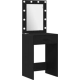  Toaletni stol s zrcalnim svjetlima 3 pcs Crna Konstruirano drvo | shoptok.hr