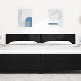  LED glava kreveta Crna 200 cm tkanina | shoptok.hr