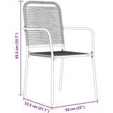  Vrtni set za objed 5 kom. Crna Čelik s prahom premazan | shoptok.hr