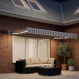  Ručni okvir tende s LED-ima Svijetlo siva i bijela. 3 x 2,5 m | Eponuda.com