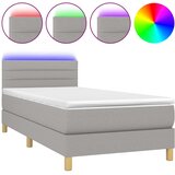 Maison Chic Box spring postelja - Vzmetna postelja z vzmetnico LED svetlo siva 80x200 cm blago SL21900, (21906244) Cene