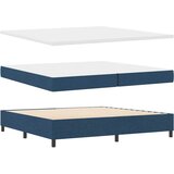  LED Box Spring Krevet s madracem Plava 200 x 200 cm tkanina | shoptok.hr