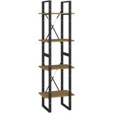 vidaXL knjižna omara 4-nadstropna rjava 40x30x140 cm trdna borovina | Shoptok.si