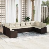  Sjedeća garnitura za vrt 10 kom. Smeđa i krem poliratan 344 x 178,5 x 69 cm | shoptok.hr
