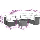  9-dijelni set vrtnih sofa s jastucima crni od poliratana | shoptok.hr