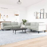 vidaXL 2-dijelni set sofa svjetlosivi baršunasti | shoptok.hr