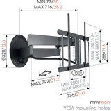 Vogels TVM7675, motorizirani zidni stalak za ekrane od 40"-77",pomak 120°, 35kg | shoptok.hr