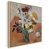  Slika - Vincent Van Gogh – Stilllife with Japanese vase roses and anemones 80x80 U prirodnom drvenom okviru | shoptok.hr