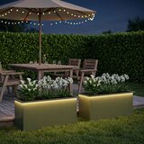  Vrtna posuda za sadnju s LED svjetlom 2 kom. Maslinastozelena - Maslinastozelena 50 x 100 x 48 cm 2 | shoptok.hr