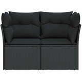  Vrtna sofa s jastucima za 2 osobe, crna, poli ratan | shoptok.hr