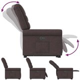  Naslonjač na podizanje tamnosmeđi od tkanine | shoptok.hr