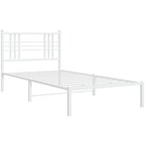 Metalni okvir za krevet s uzglavljem bijeli 107x203 cm | shoptok.hr