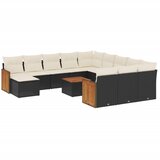  13-dijelni set vrtnih sofa s jastucima poliratan crni | shoptok.hr