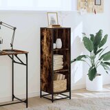 vidaXL Knjižna omara dimljeni hrast 33,5x33x107,5 cm inženirski les | Shoptok.si