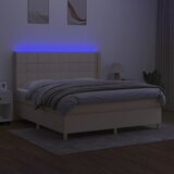  Krevet box spring s madracem LED krem 160x200 cm od tkanine | shoptok.hr