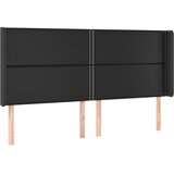 Maison Chic posteljno vzglavje - vzglavna omarica - nočna omarica z ušesi črno 183x16x118/128 cm umetno usnje, (21707710) Cene