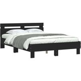  Okvir kreveta s uzglavljem i LED crni 120 x 200 cm | shoptok.hr