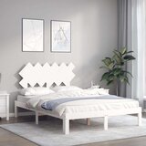  Okvir kreveta s uzglavljem bijeli 120 x 200 cm od masivnog drva | shoptok.hr