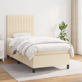 vidaXL Box spring postelja z vzmetnico krem 80x200 cm blago Cene