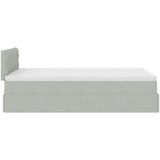 vidaXL Otomanski posteljni okvir z vzmetnico siv 120x200 cm žamet | Shoptok.si
