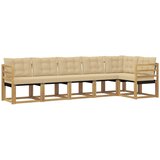 vidaXL Zunanja garnitura za sedenje z blazino 6 pcs Bela in bež, (5000282351) | Shoptok.si