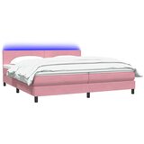  Box spring postelja z vzmetnico roza 180x210 cm žamet, (21792008) | Shoptok.si