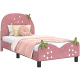  Otroški posteljni okvir z vznožjem Roza 80 x 160 cm Žamet, (5000104775) | Shoptok.si
