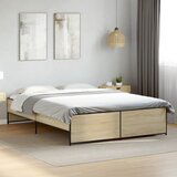  The Living Store Posteljni okvir sonoma hrast 140x200 cm inž. les in kovina - Posteljni Okvir, (21498791) | Shoptok.si